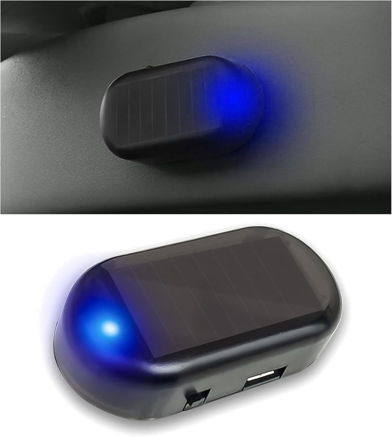 Car Solar Power Simulated Dummy Alarm, Anti-Theft LED Flashing Security Light Fa