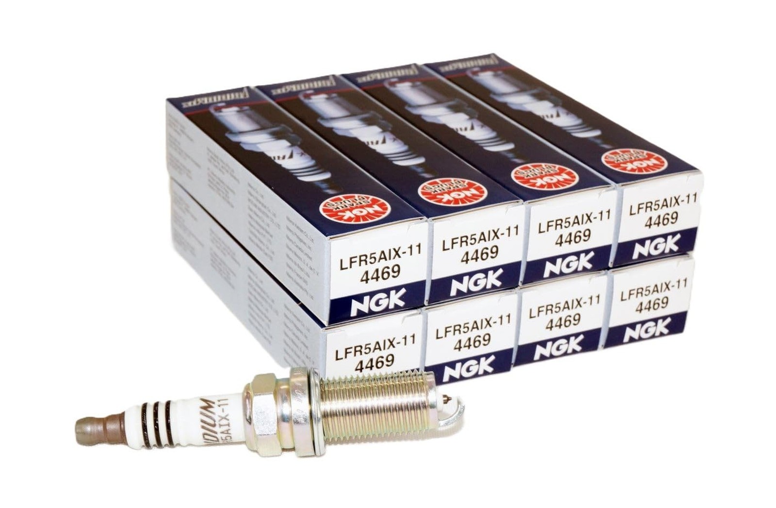 NGK (4469) LFR5AIX-11 Iridium IX Spark Plug (8 Pack)