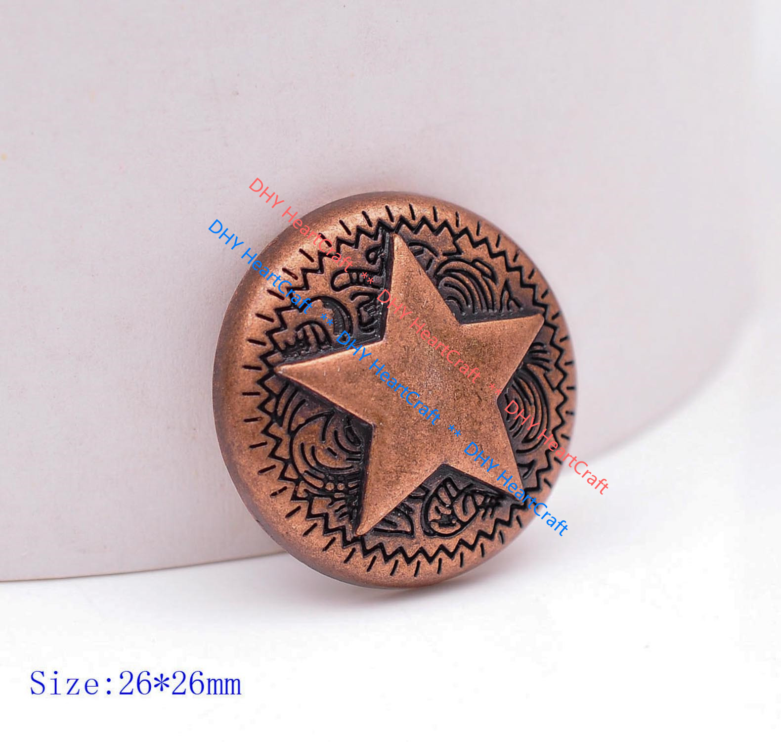 10X Antique Copper Quality 3D Raise Star DIY Leathercraft Belt Conchos Screwback