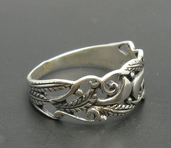 Stylish Genuine Sterling Silver Ring Solid 925 Flower Handmade