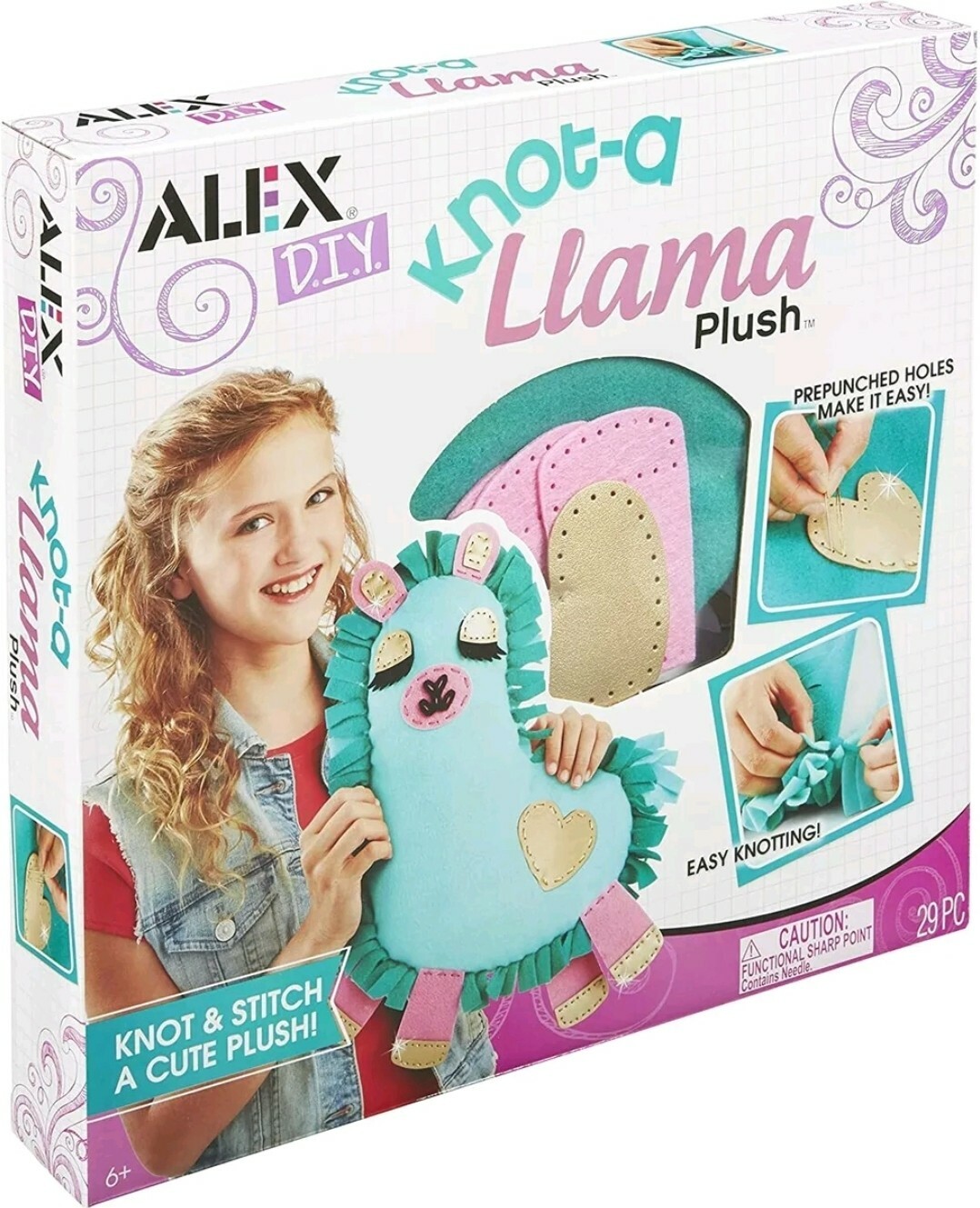 Alex DIY Knot-a Llama Plush Kids Art and Craft Activity