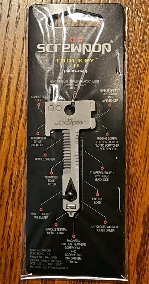Screwpop Toolkey II Original Keyshape 17+ Multi-tool