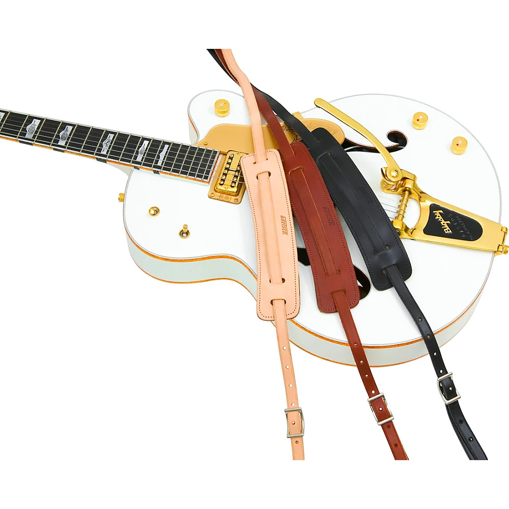 Gretsch Guitars Leather Deluxe Spaghetti Guitar Strap Black