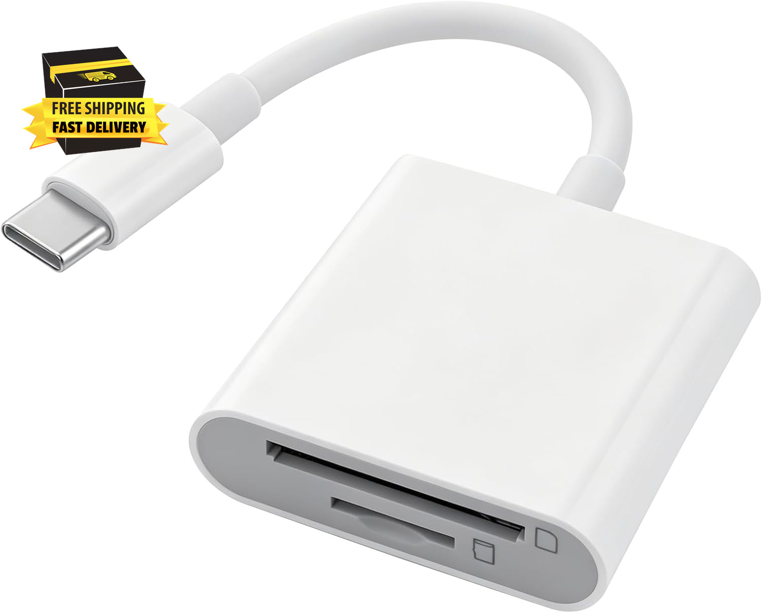 USB-C Card Reader, Dual Slot Type-C Card Reader Supports SD and Micro SD, Plug a