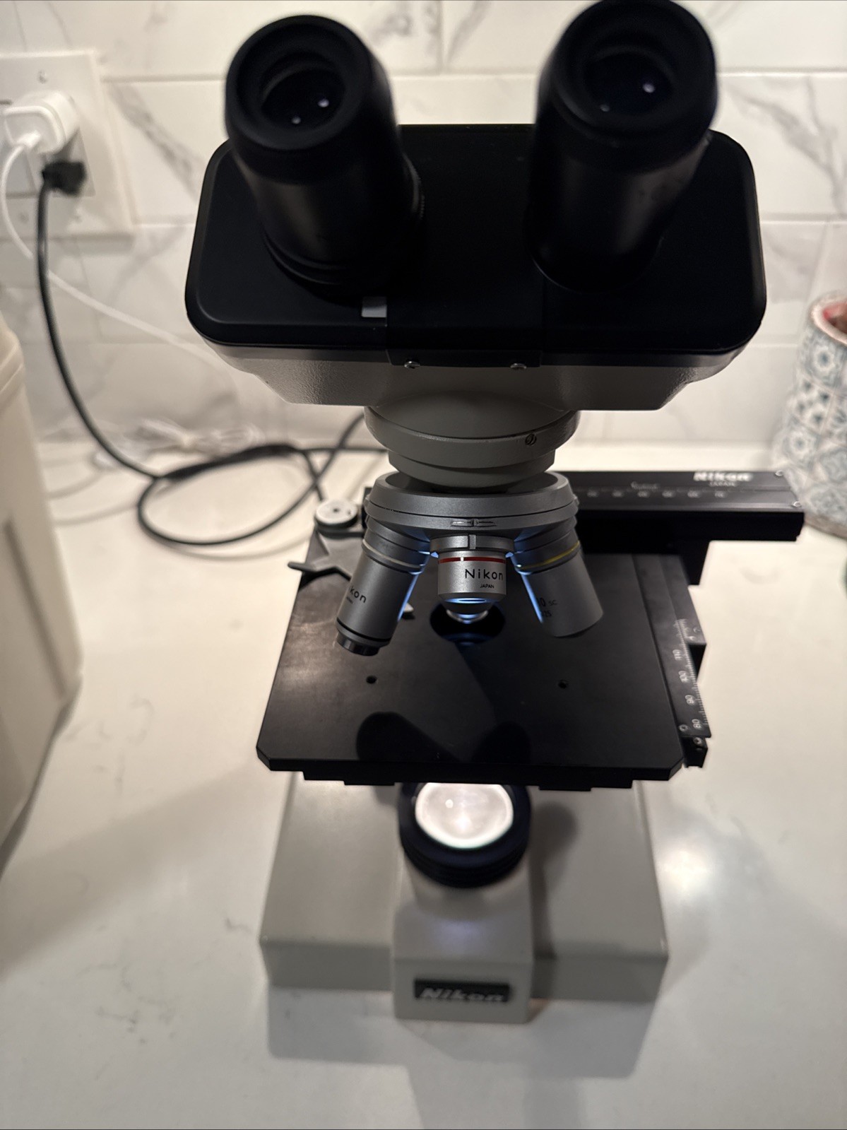 Nikon Model SC Binocular Microscope With Carry Case