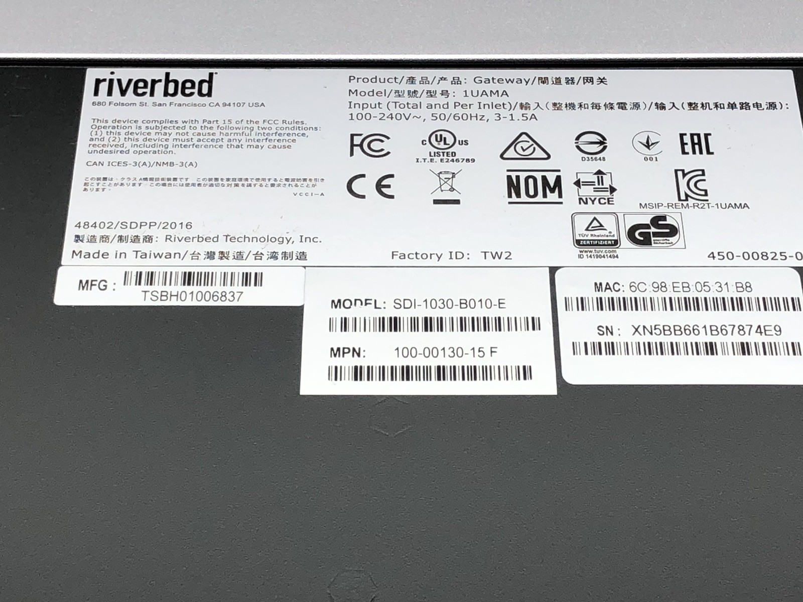 Riverbed Steelconnect SDI-1030-B010-E W/ Power Supply