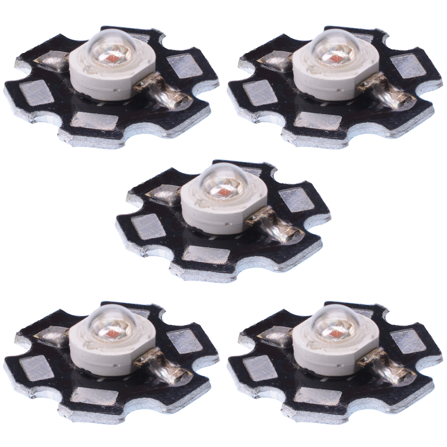 5 x Red 1W Star High Power LED 45lm 135°