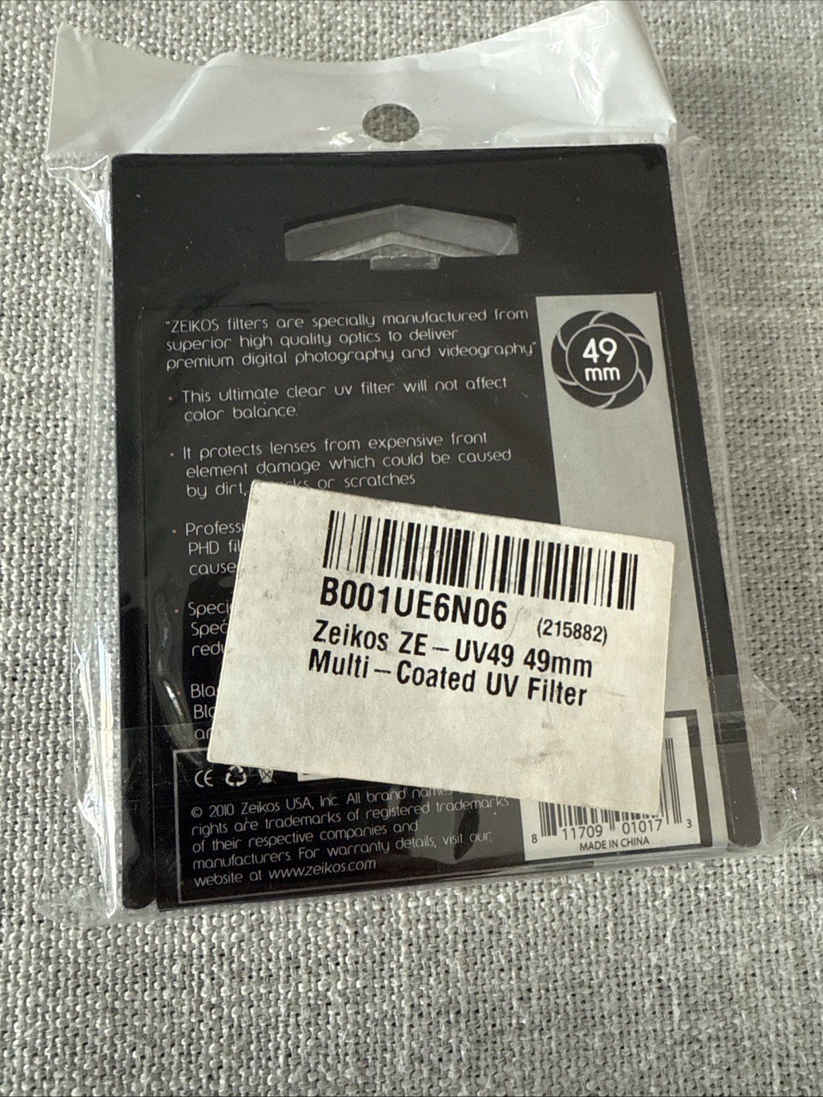 Zeikos UV Filter 49mm Digital Multi Coated NEW