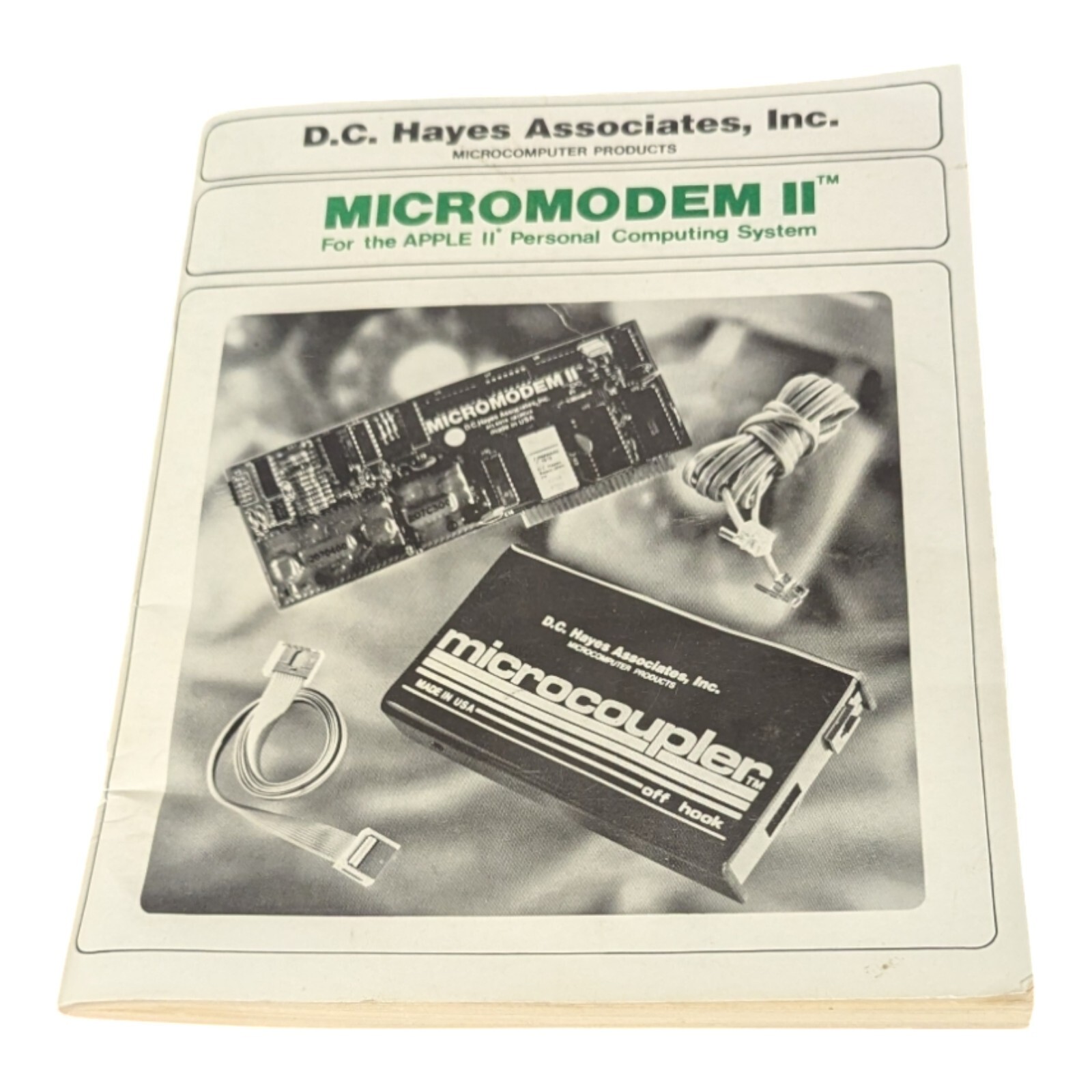 D.C. Hayes Associates Micro Modem II Manual For the Apple II 82 Page Booklet
