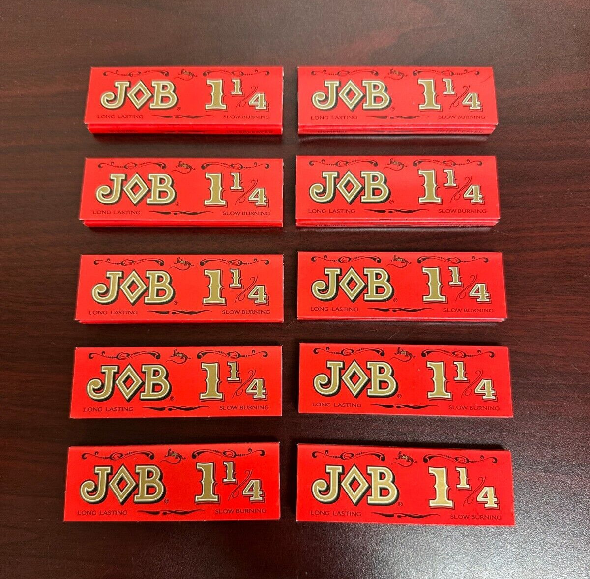 Job Orange 1 1/4  Cigarette Papers-Slow Burning- 10 pks Authorized Distributor
