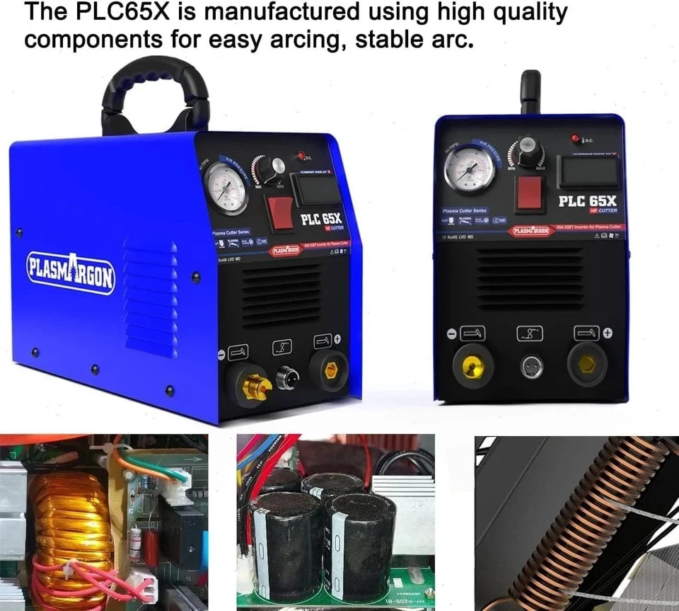 PLC65X 110V/220V 65A Plasma Cutter Machine Pilot Arc IGBT Inverter LED Display