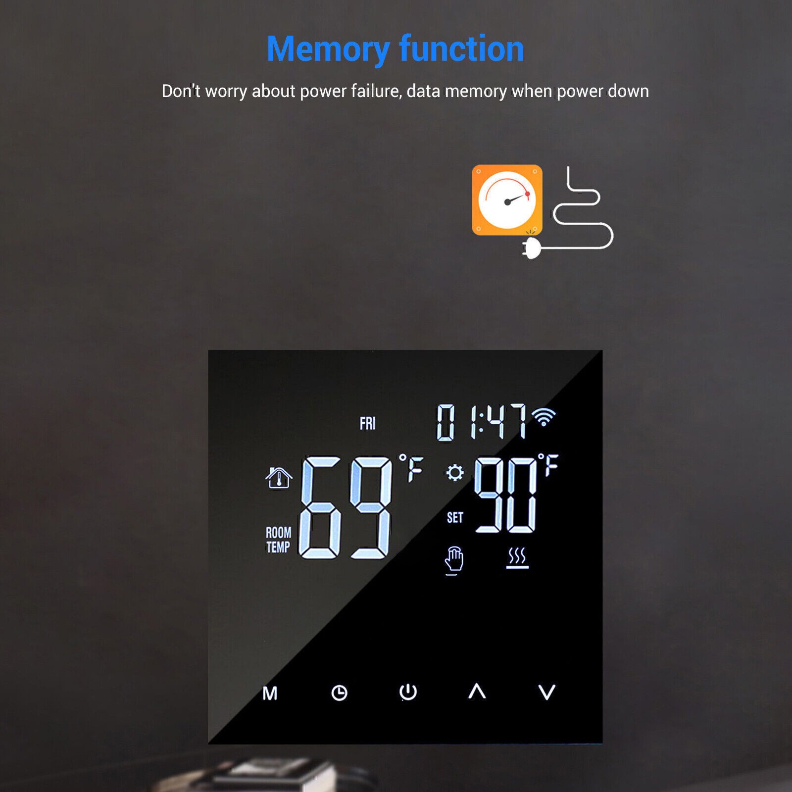 WIFI Smart Thermostat LCD Display Remote App Management for Climate Control US