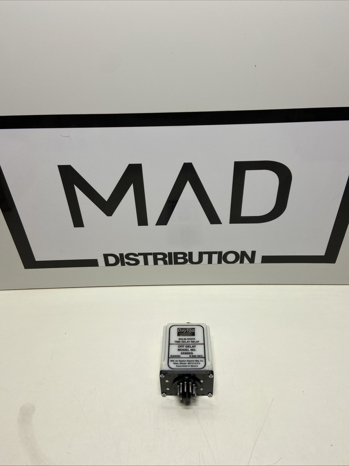 Dayton 6X602G Solid State Time Delay Relay 9-900 Sec
