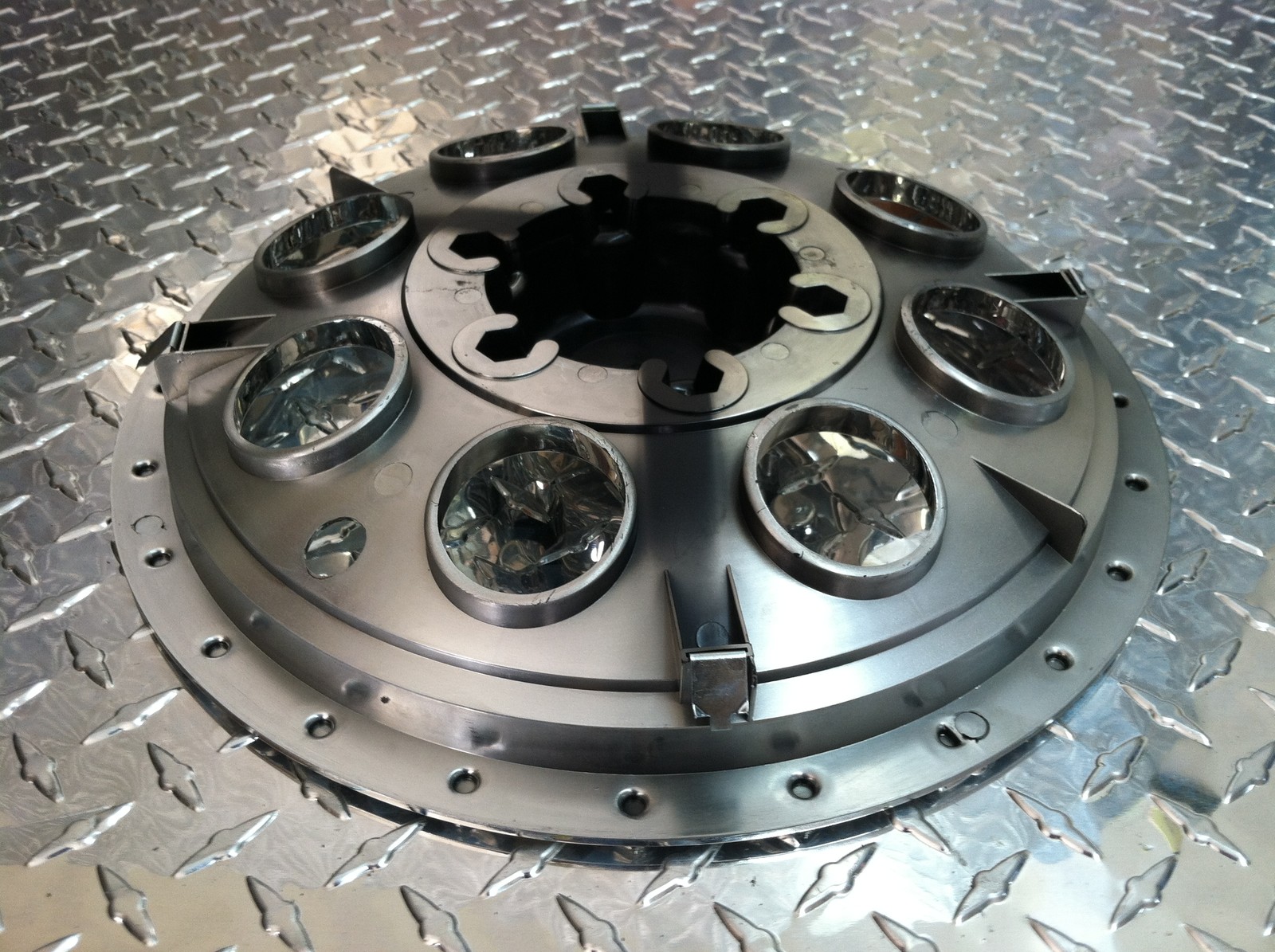 (2) 12" + (4) 6" Chrome Mower Wheel Hub Cap Rim Covers SHARP!! Phoenix USA