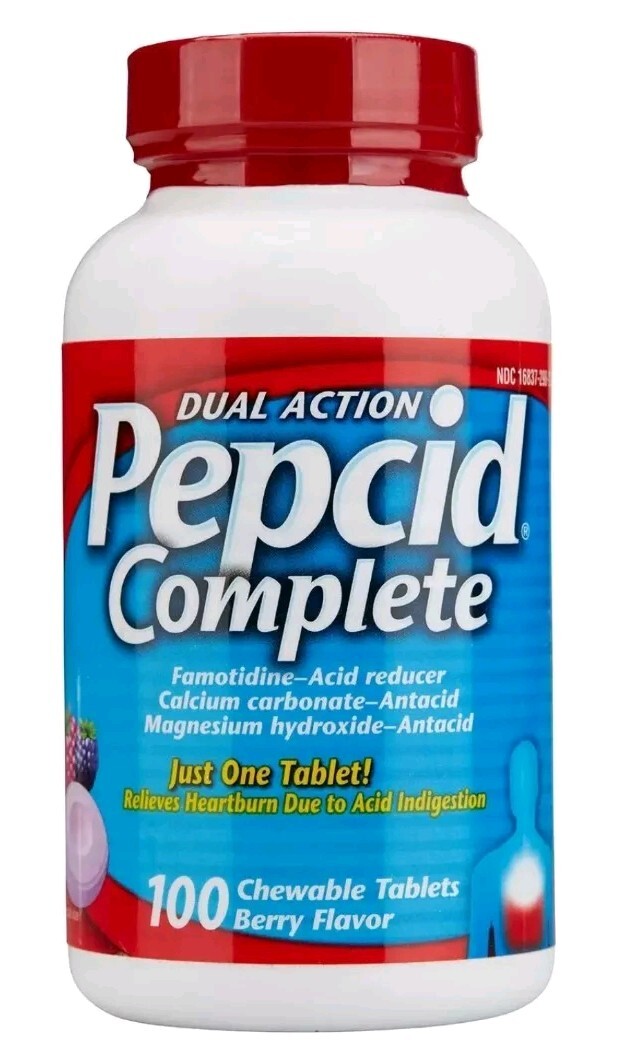 Pepcid Complete  Acid Reducer 100 ct Berry Chewable Tablets Exp 2027