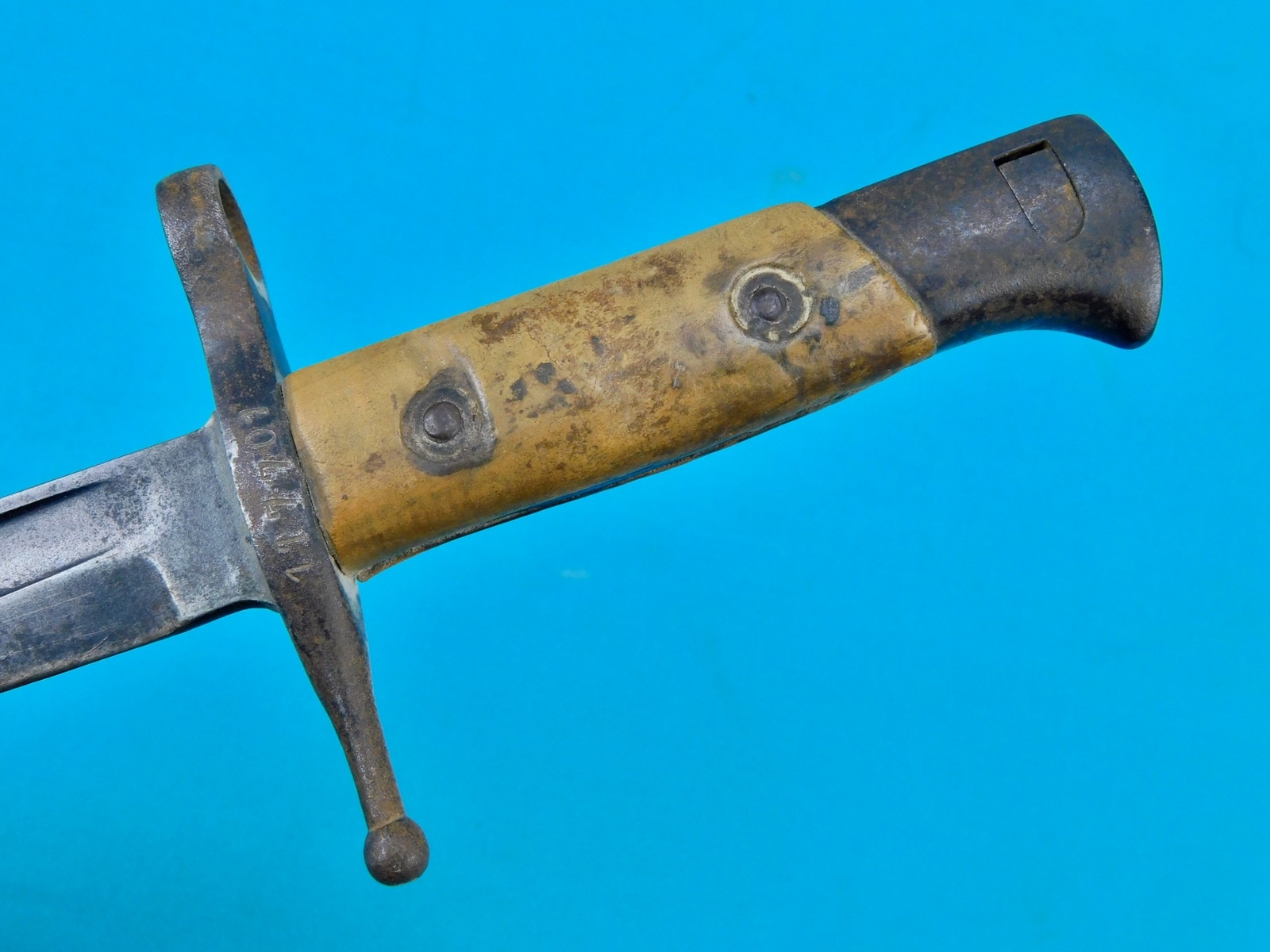 Italian Italy Vintage WW2 Bayonet Fighting Knife w/ Scabbard Frog