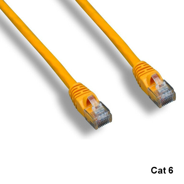 KNTK Yellow 2' Cat6 UTP Ethernet Cable 24AWG 550MHz RJ45 Patch Panel Networking