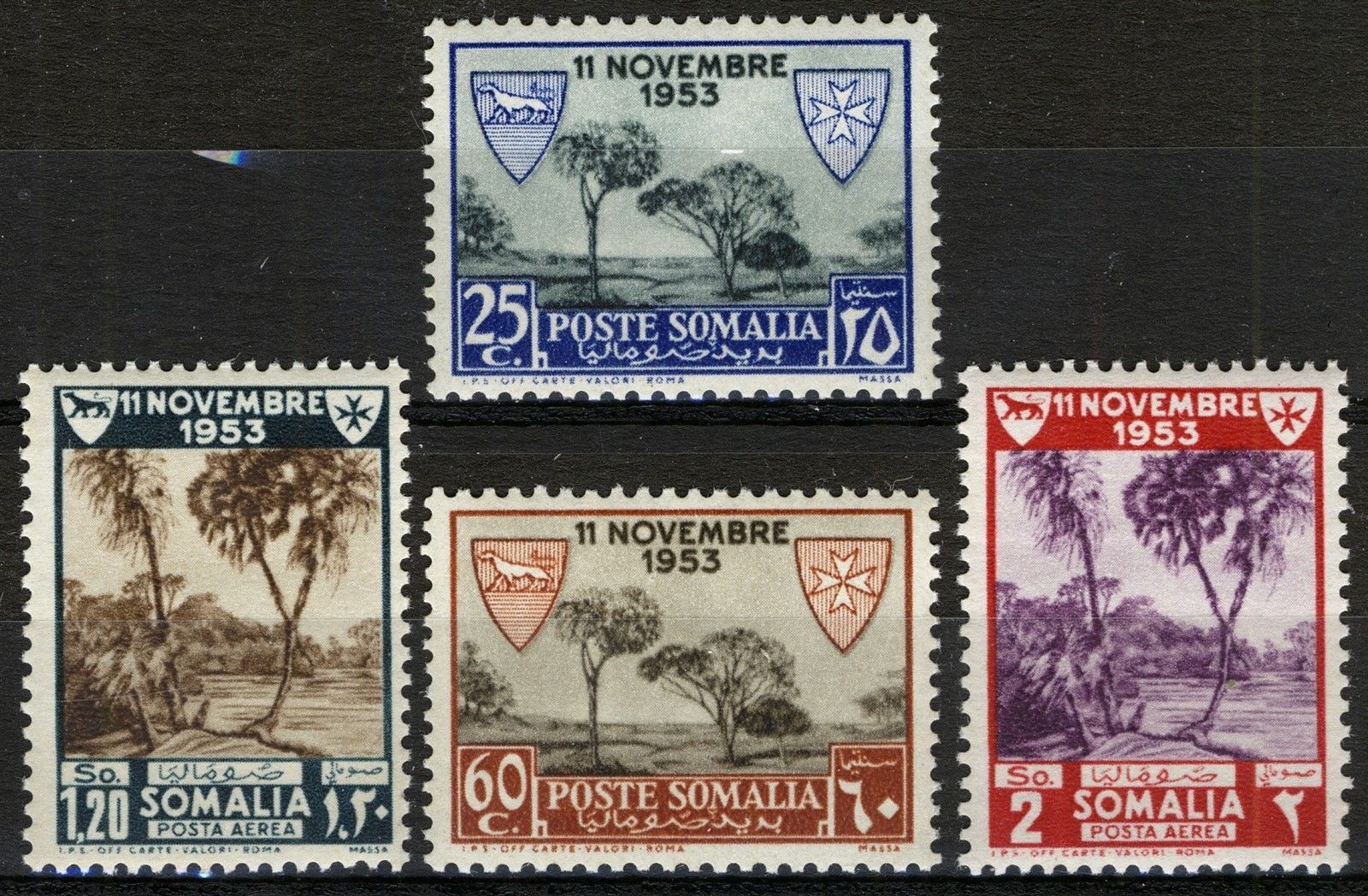 Italian Somaliland 1953, Fighting leprosy by Knights of Malta set MNH, Mi 291-94