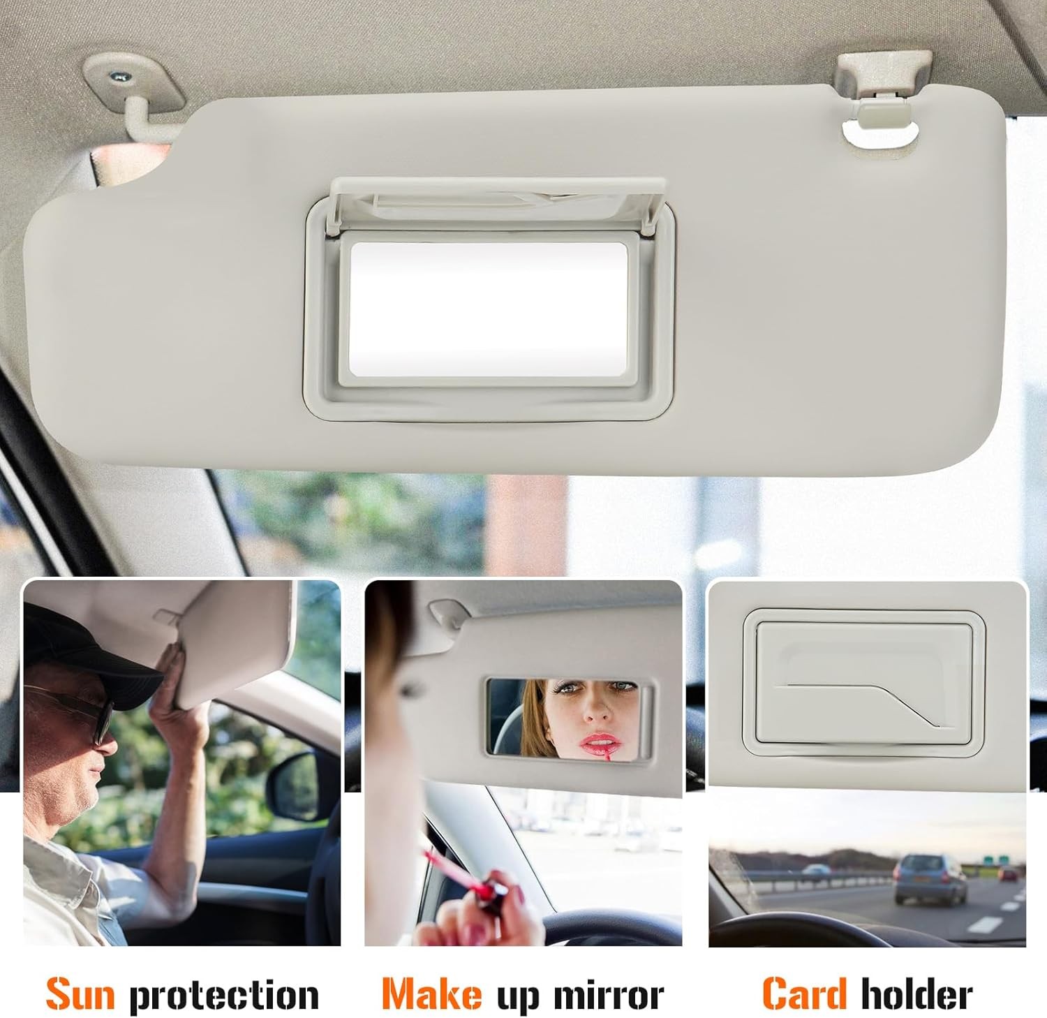 Left Driver Side Sun Visor Gray For CHEVROLET Sonic 2012-2022 Spark 2011-2022