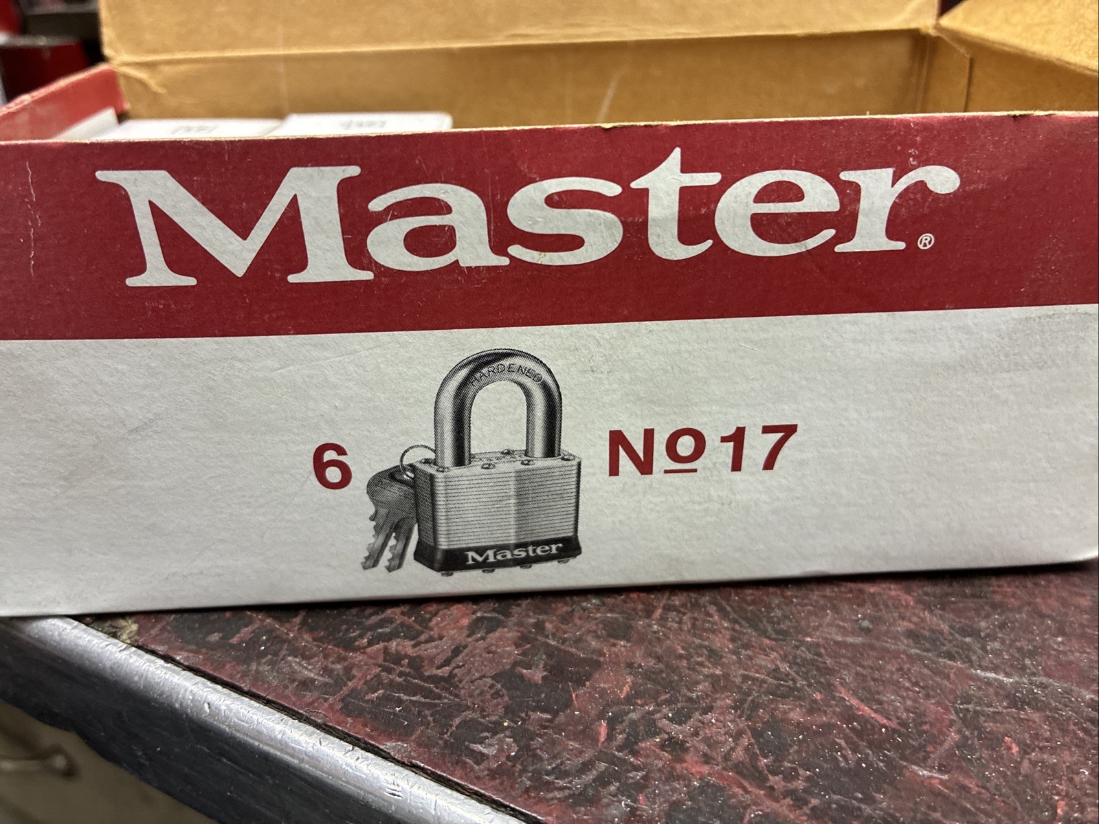 Master Padlocks Vintage No. #17, Heavy Duty Hardened Shackle.