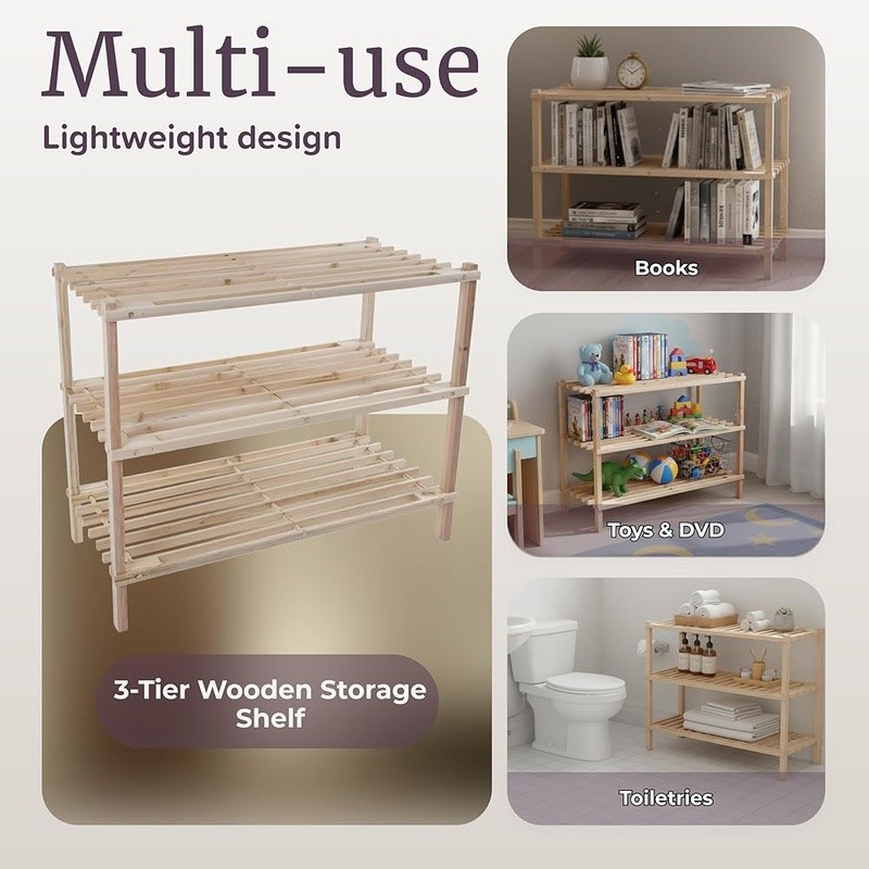 3 Tier Shoe Rack Organizer Durable Space Saving Storage Sneakers Boots New