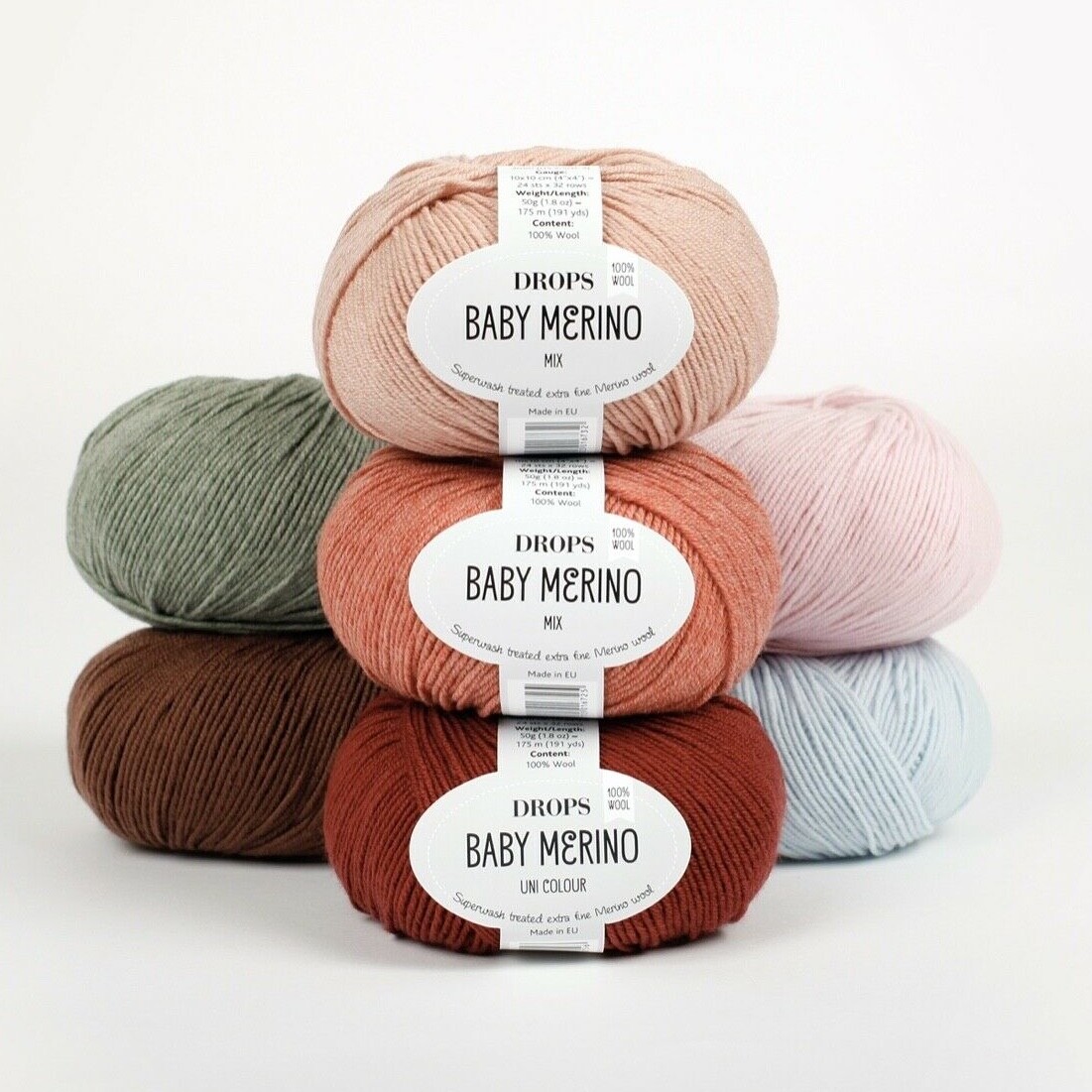 Merino baby yarn Knitting Crochet Wool Sock 4 ply DROPS BABY MERINO