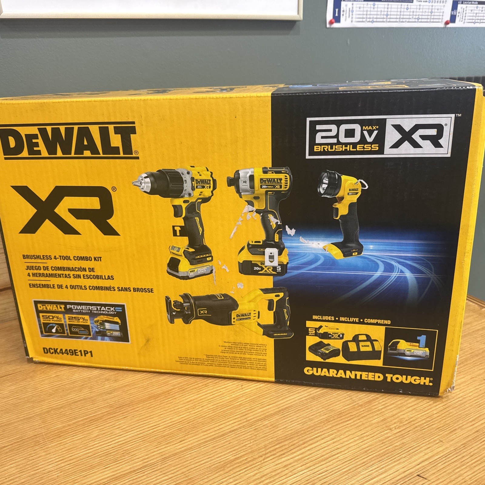 DEWALT DCK449E1P1 4 PIECE COMBO KIT- NEW IN THE BOX- (SBH)