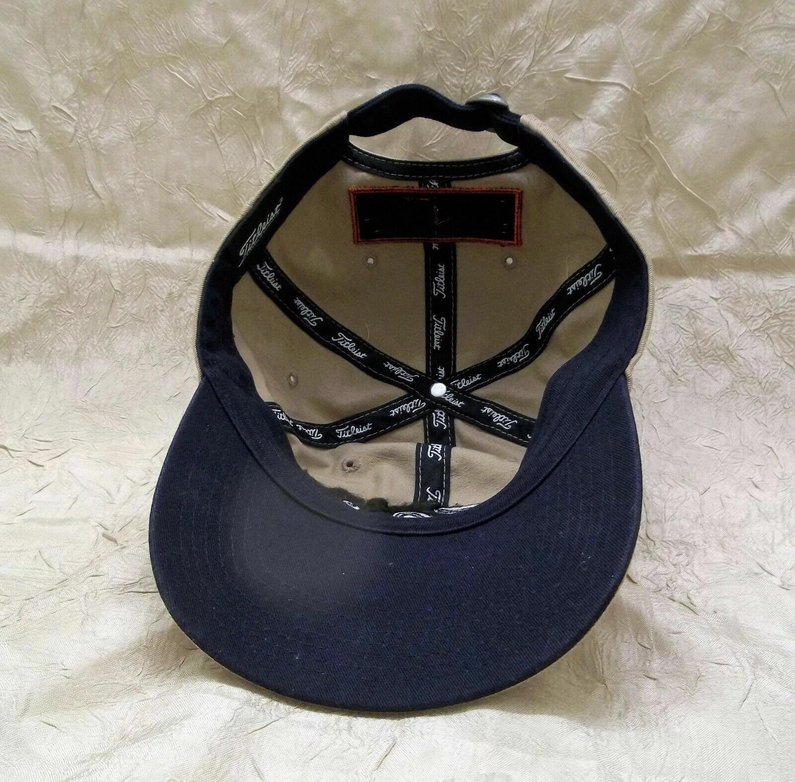 Titleist Khaki Hat with Blue Lettering Adjustable Golf Cap