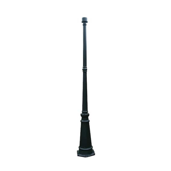 72 In. Black Outdoor Aluminum Lamp Post