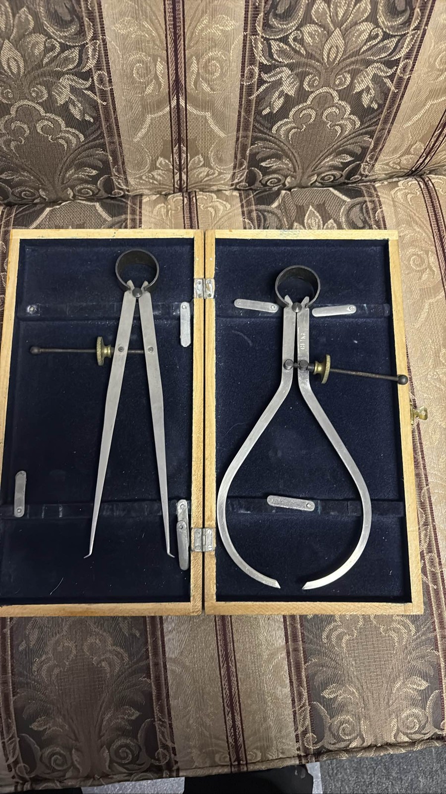 L.S. Starrett Caliper & Divider Machinist Tool Set Wood Case
