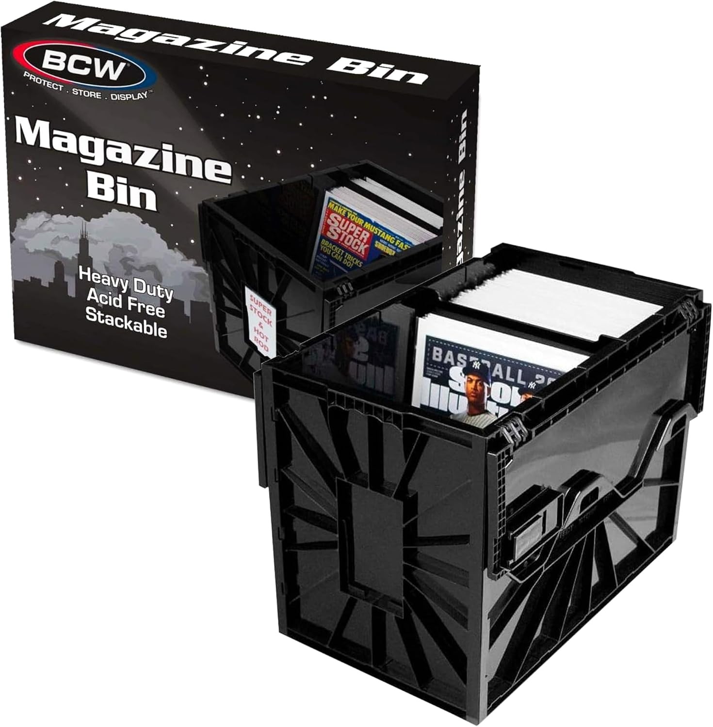 Plastic Magazine Bin Black