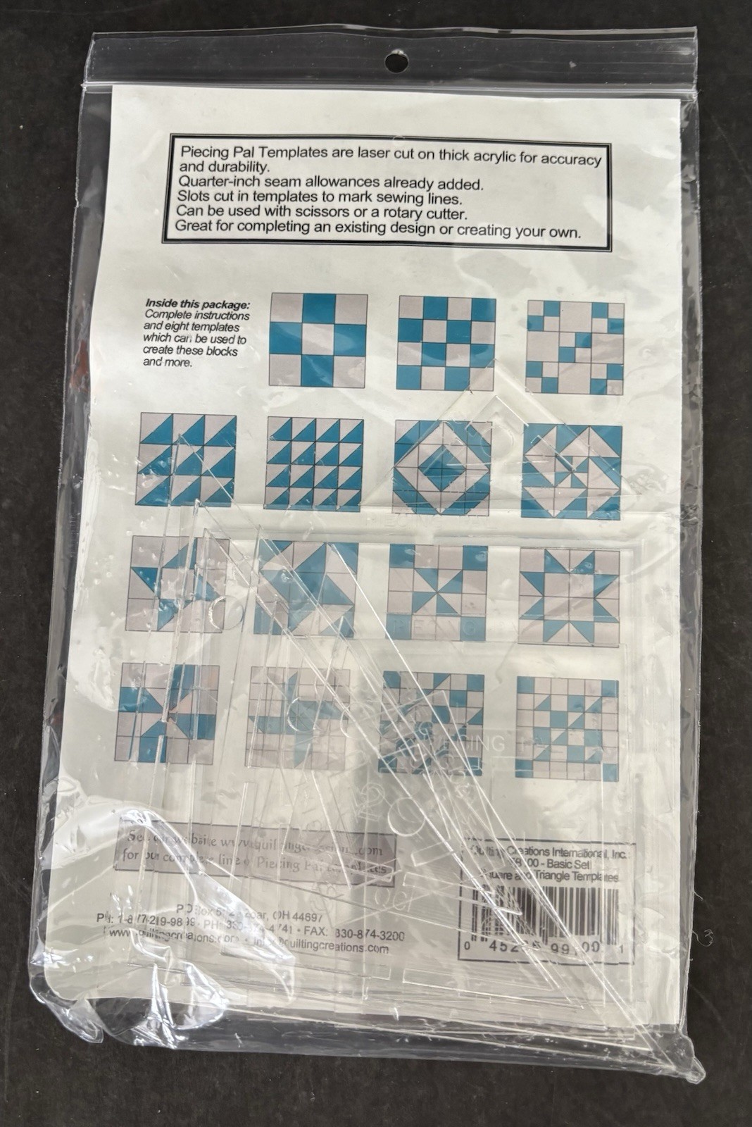 Basic Set Triangles & Squares Template For Quilting