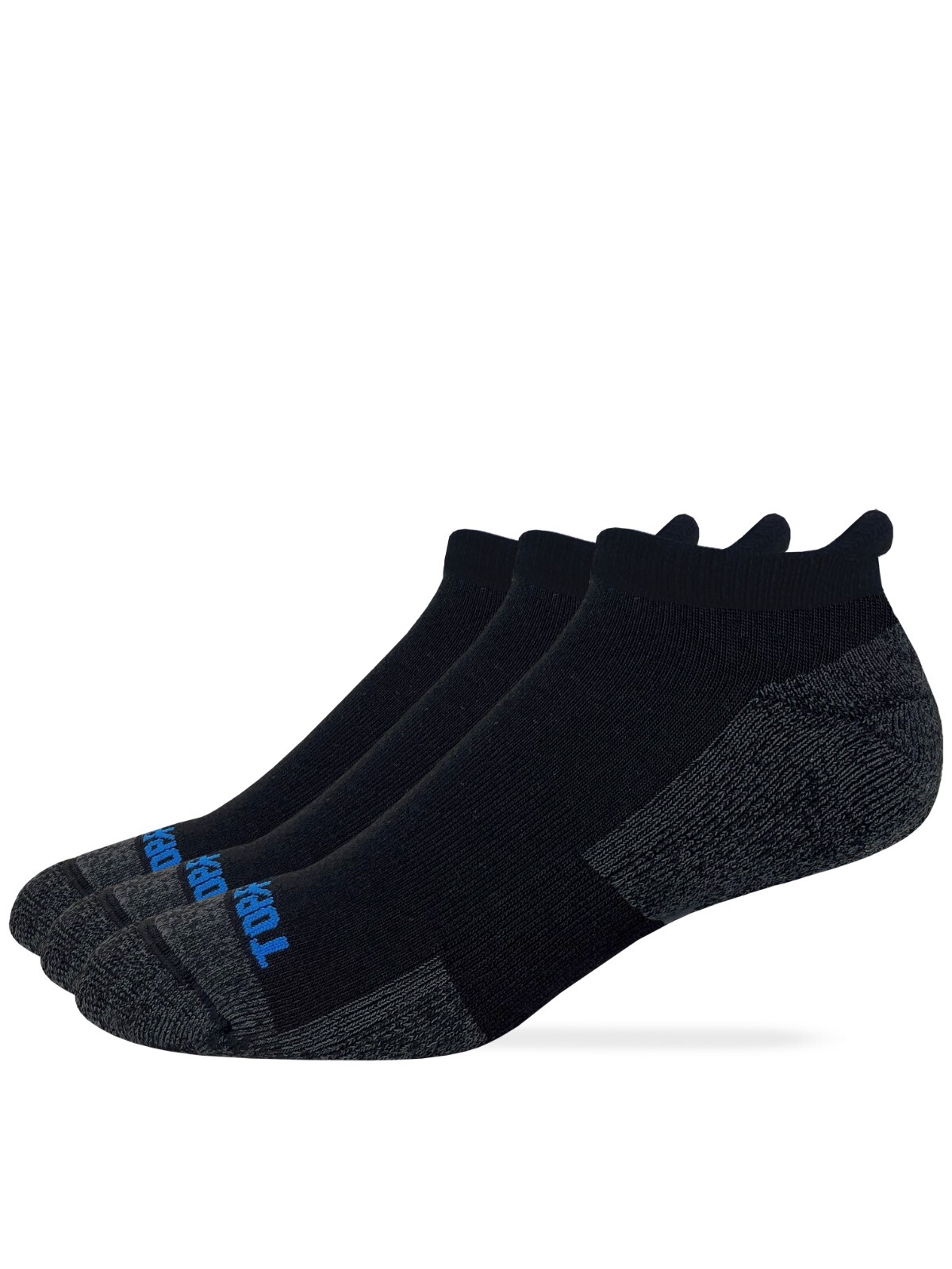 Top Flite Mens Moisture Wicking Seamless Toe Heel Tab Sport Socks 3 Pair Pack