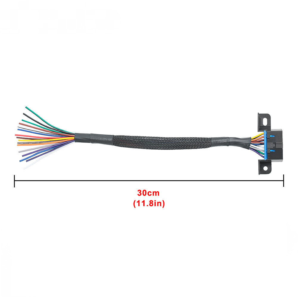 30cm 16pin Diagnostic Universal OBD2 Female Connector to Open OBD Cable Plug