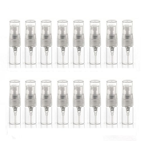 20 Pcs 2ml Mini Clear Glass Spray Bottles Empty Perfume Sample Bottles