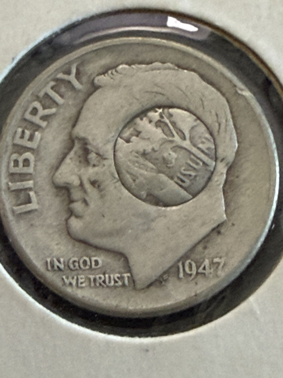 1947 Roosevelt Dime Struck Obverse  **Very Rare**