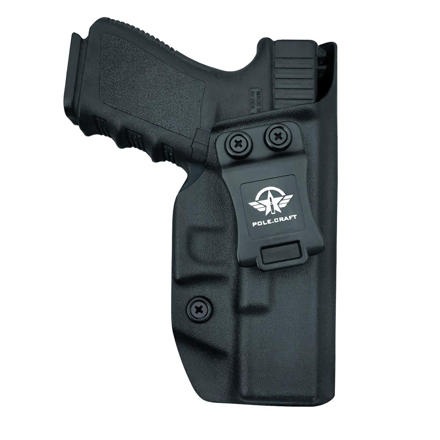 POLE.CRAFT IWB Kydex Holster Fits: Glock 19 19X 25 44 45 (Gen 1-5) & Glock 23...