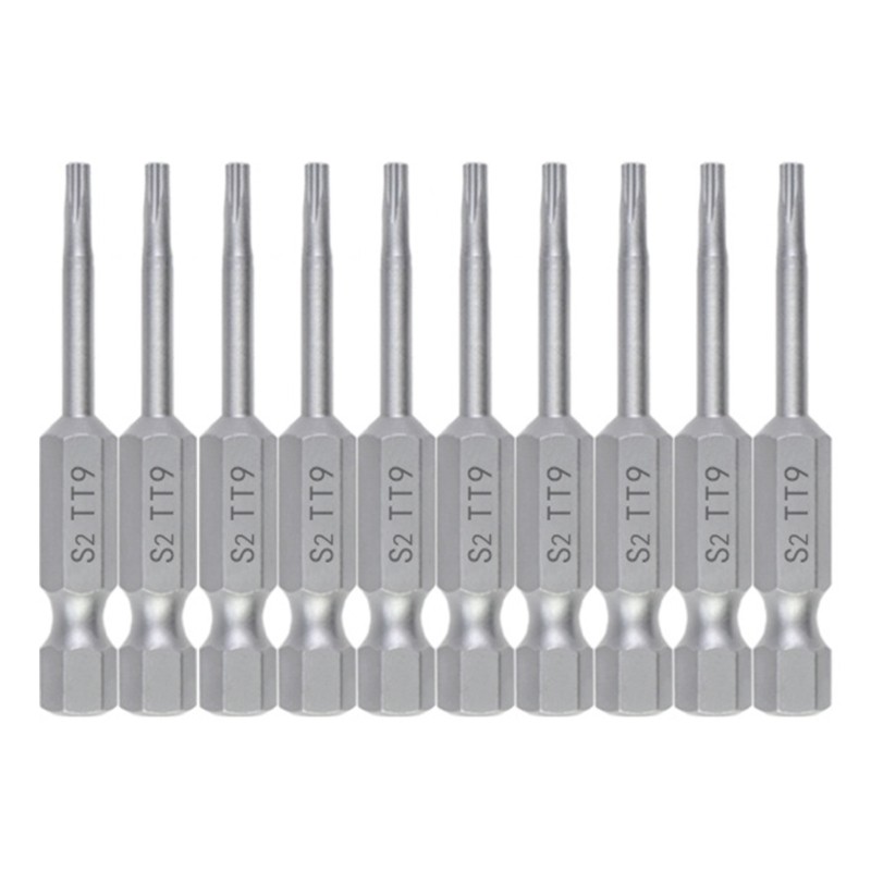 10Pcs 50mm Security Blossom Bit Set 1/4inch Hex Shank Bit