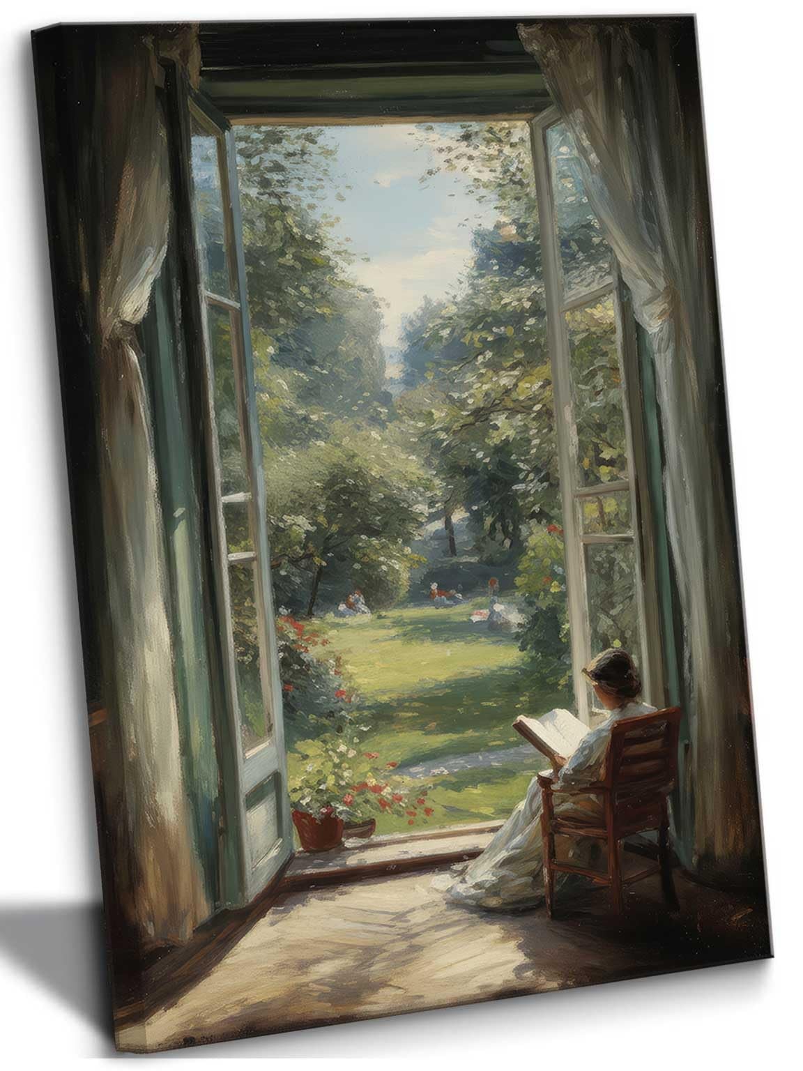 Vintage Women Reading Books Wall Art Famous 16"L x 12"W, Women-canvas