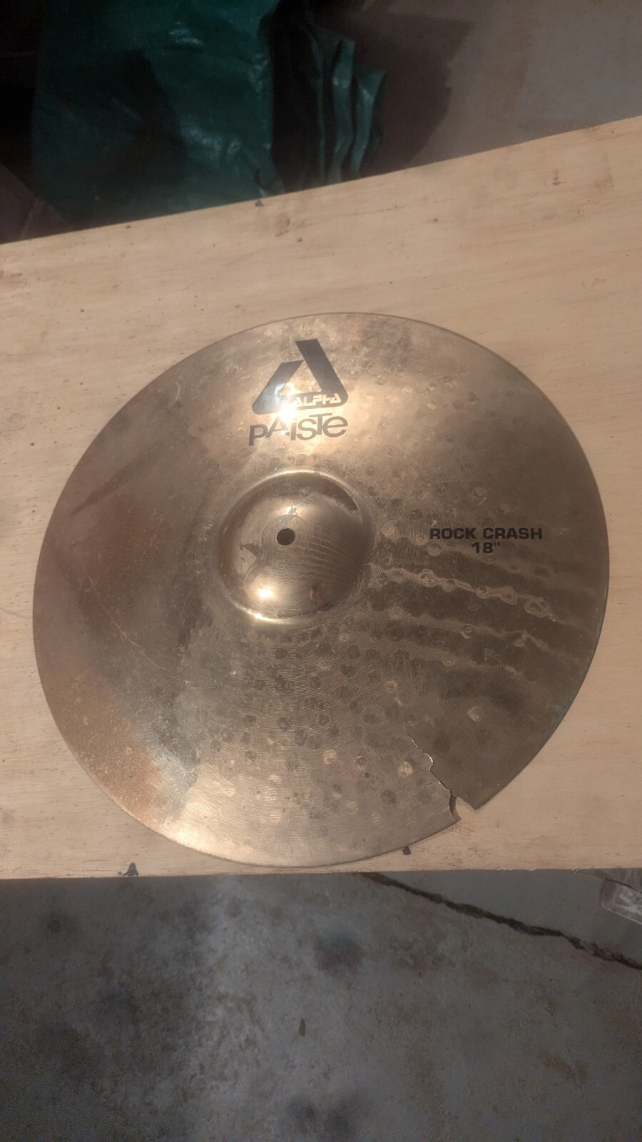 18” Paiste Alpha Rock Crash Cymbal Damage