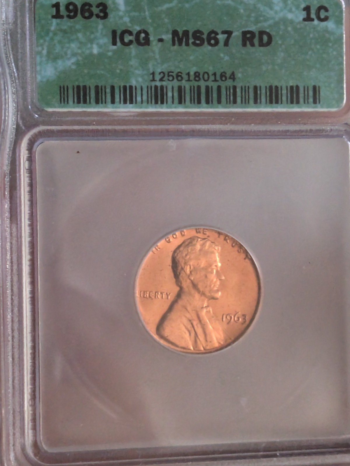 1963P LINCOLN Cent ICG MS67 Red High Grade