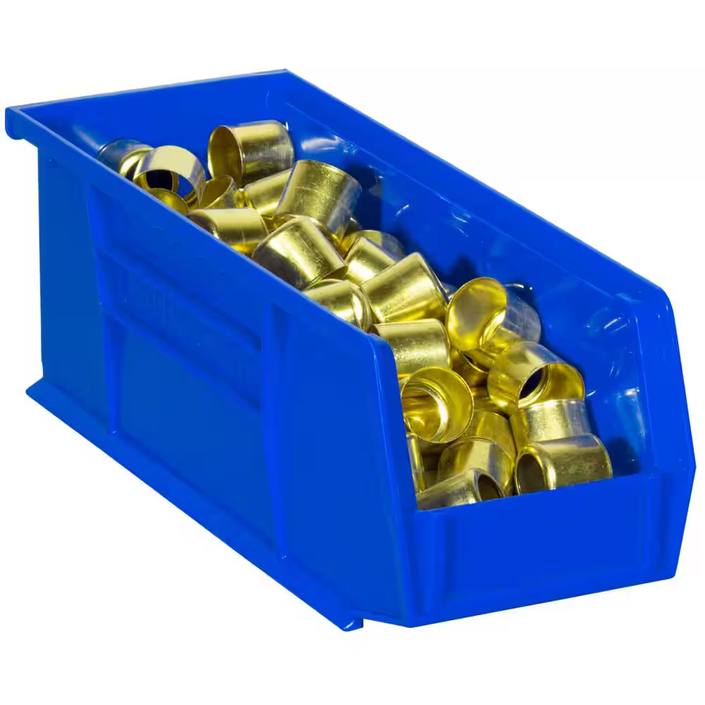 Plastic Stackable Storage Bins/ Totes, 11 In. X 4 In. X 4 In. Blue, (12-Pack)