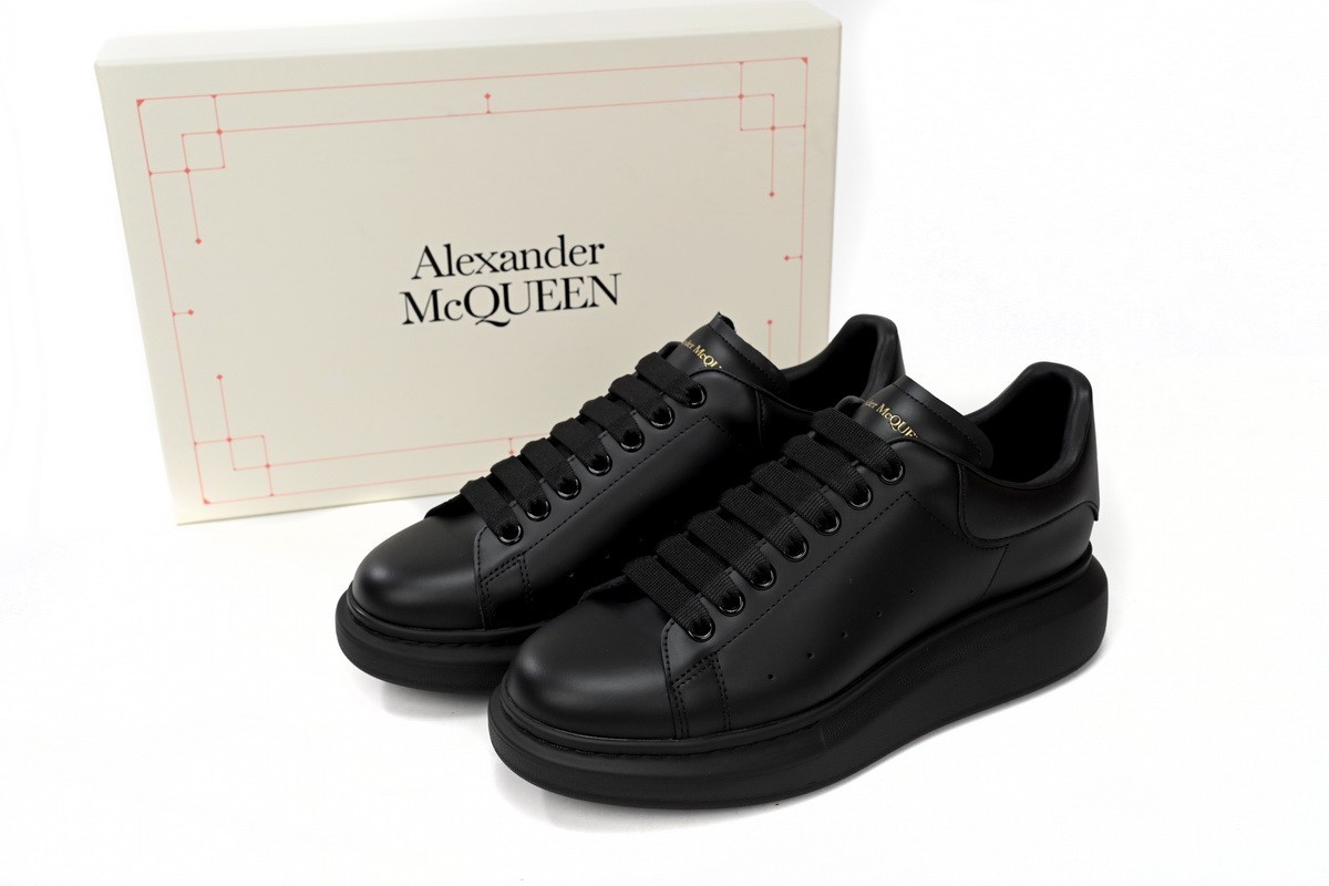 Alexander McQueen Sneaker Black Leather Men's Shoes size 8-12