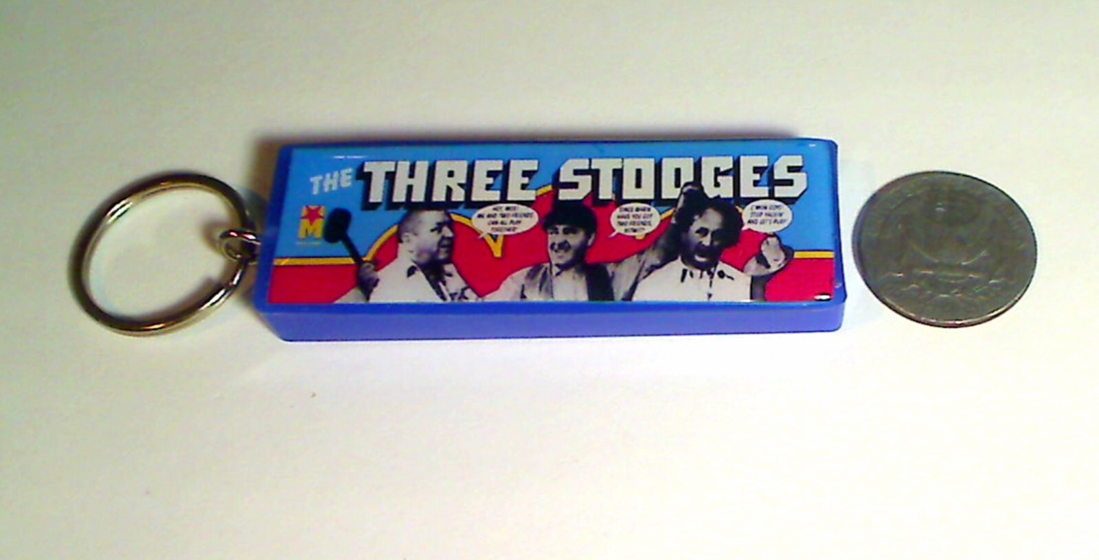 Three Stooges Arcade Marquee Coin Door accessory Keychain