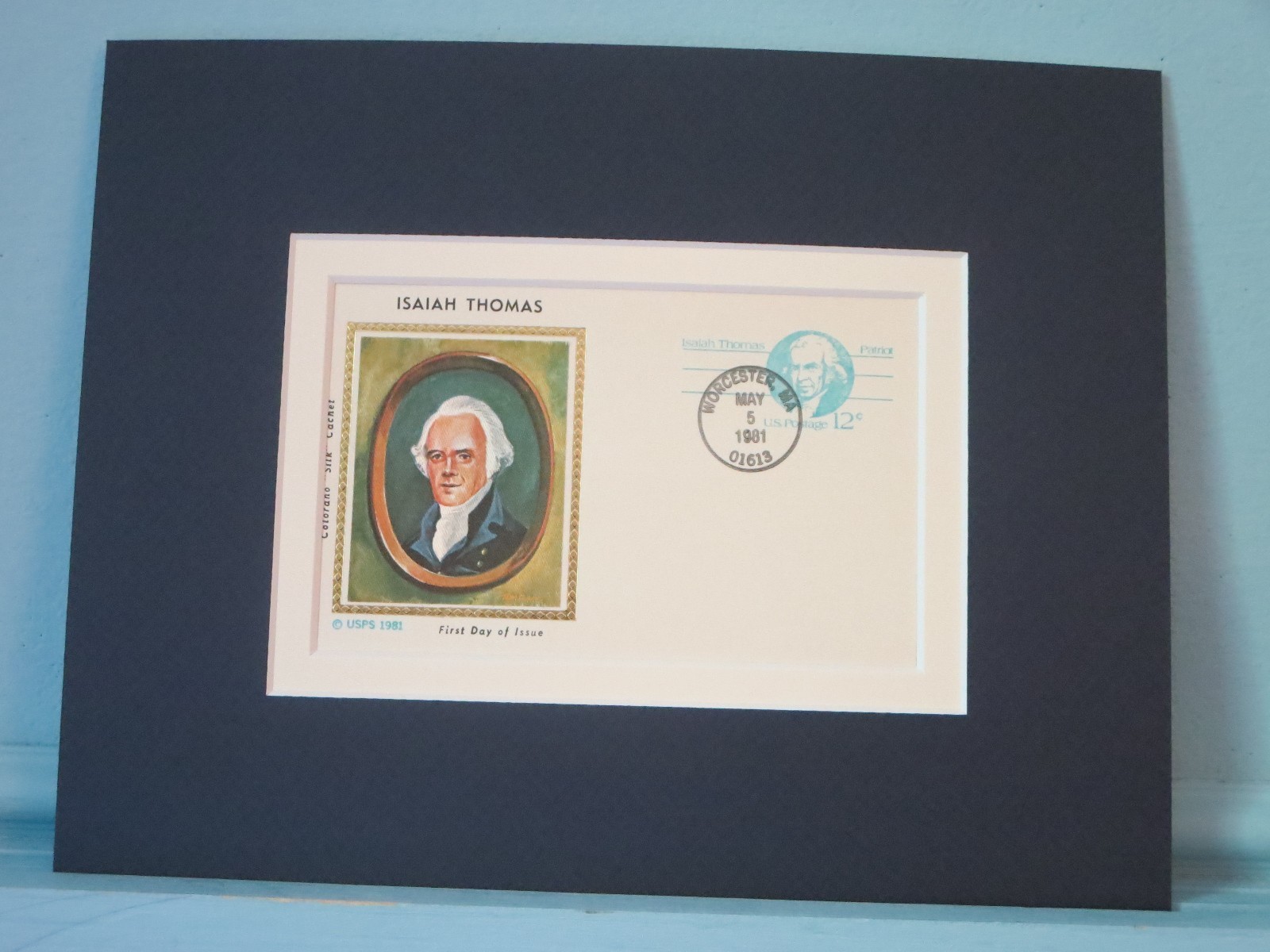 Isaiah Thomas - Publisher of the Massachuetts Spy & First day Cover of his stamp