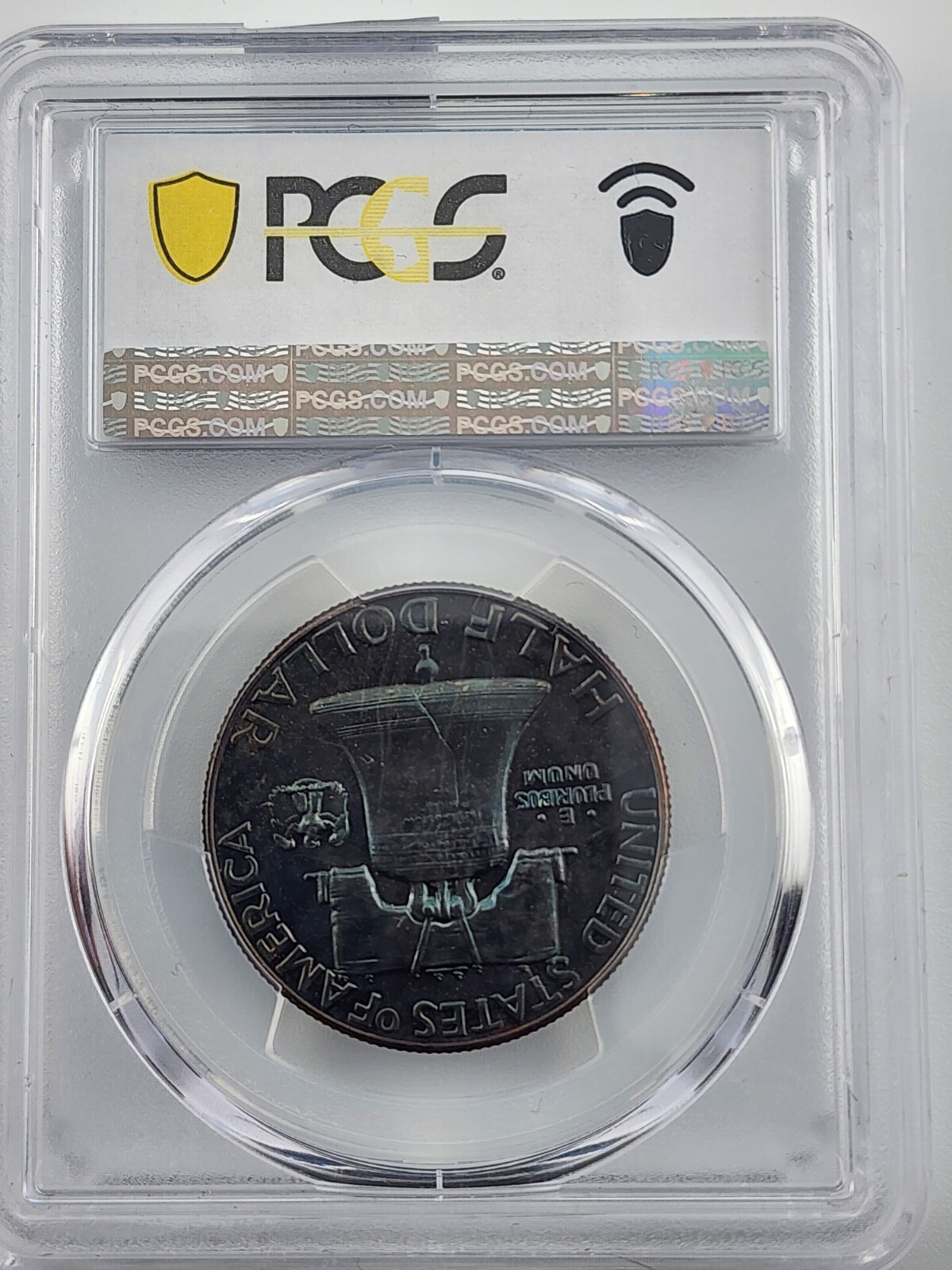 1955 Silver Proof Franklin Half Dollar PCGS PR66 Monster Rainbow Toner