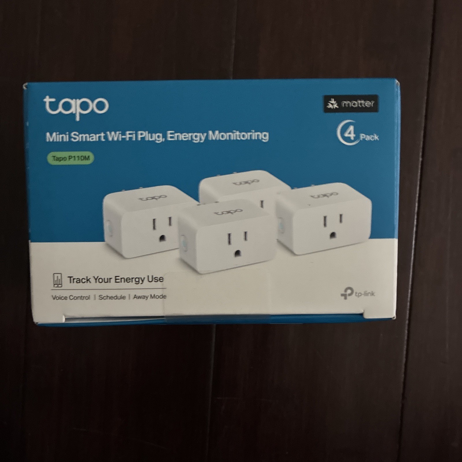 TP-Link Tapo P110M Mini Smart Wi-Fi Plug, Energy Monitoring - 4-Pack