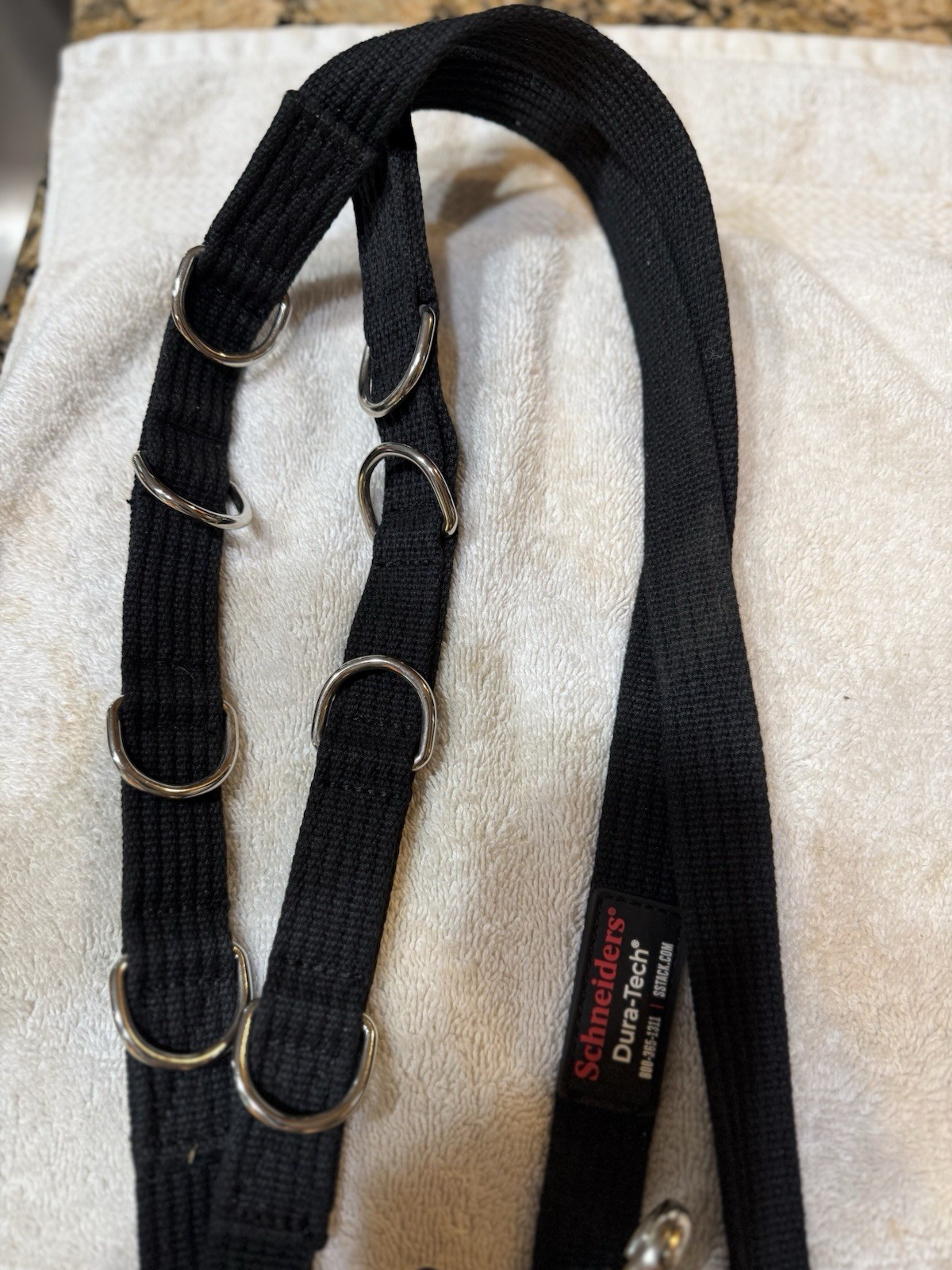 Schneider’s DuraTech Black Nylon Draw Reins -w / Tag