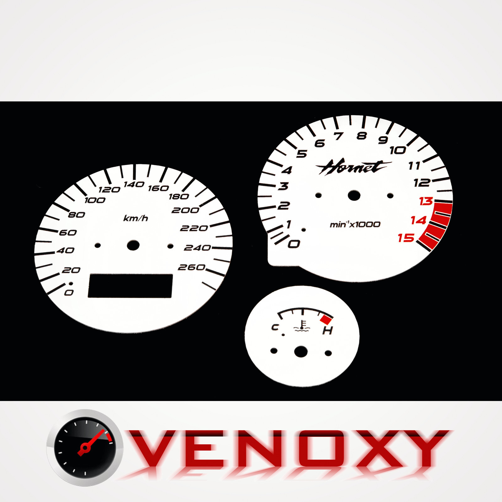 Honda CB 600S Hornet 2000-2002 KM/H Aftermarket White Gauge Faces