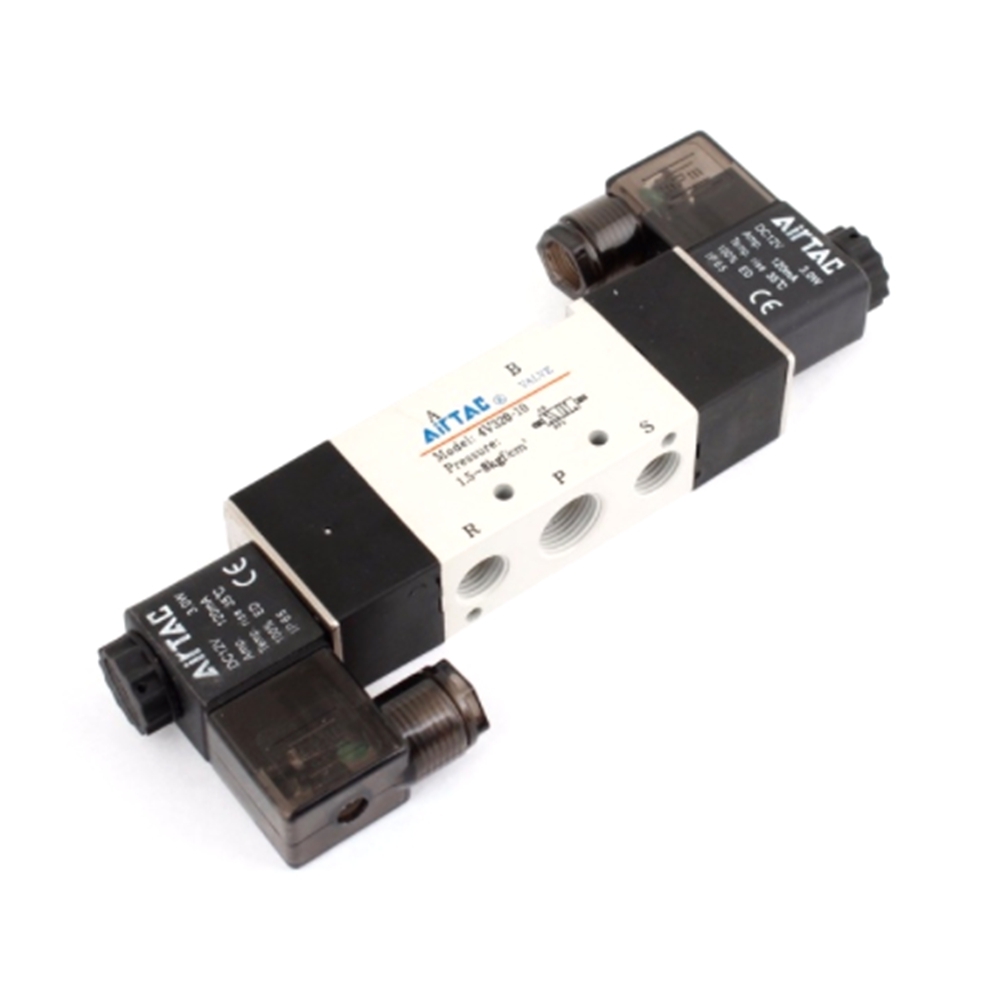 110Vac 4V320-10 Solenoid Valve  5 Ports 2 Position Double Pneumatic Air 3/8"